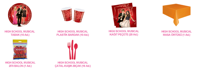 10 Kişilik High School Musical Ekonomik Set antalyahavaifiseknet