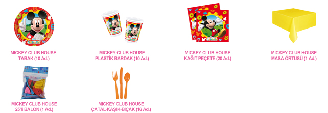 10 Kişilik Mickey Club House Ekonomik Set antalyahavaifiseknet