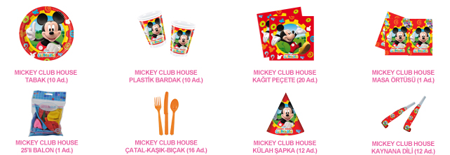 10 Kişilik Mickey Club House Mini Set antalyahavaifiseknet