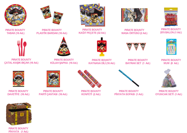 16 Kişilik Pirate Bounty Lüks Set antalyahavaifiseknet