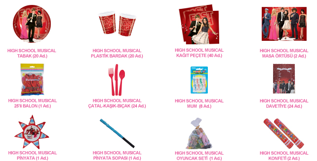 20 Kişilik High School Musical Lüks Set antalyahavaifiseknet
