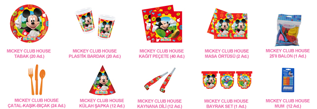 20 Kişilik Mickey Club House Süper Set antalyahavaifiseknet