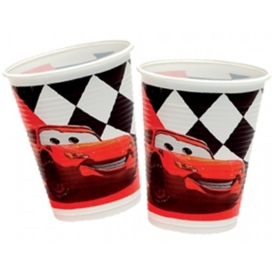 10 Adet 180/200cc Cars Red Plastik Bardak