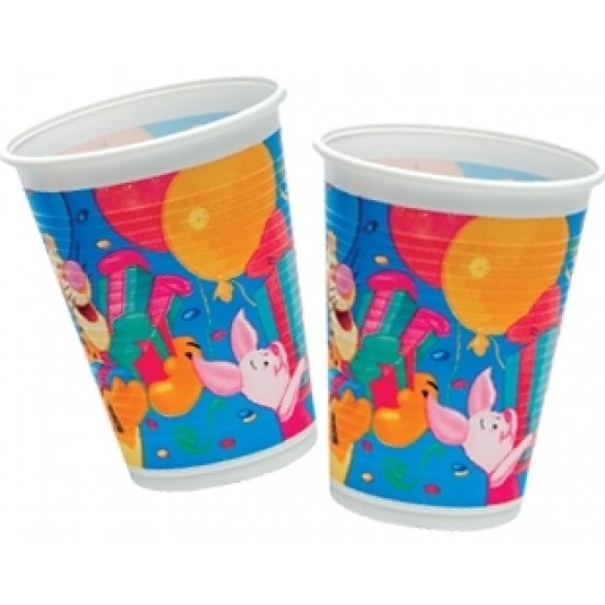 10 Adet 180/200cc Winnie Doğum Günü Plastik Bardak