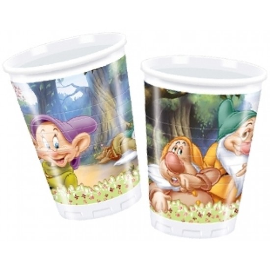 10 Adet 180/200cc Yedi Cüceler Ve Prenses Plastik Bardak