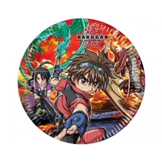 10 Adet 23 Santim Bakugan Kağıt Tabak 