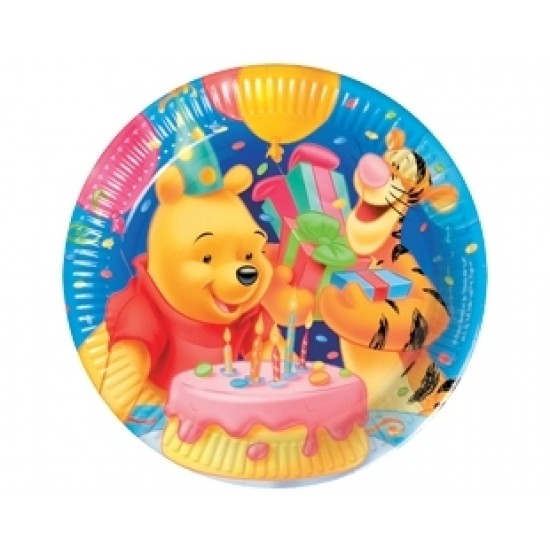 10 Adet 23 Santim Winnie Doğum Günü Kağıt Tabak