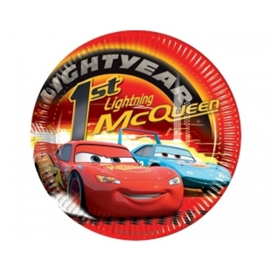 10 Adet 23 Santim World Of Cars Kağıt Tabak