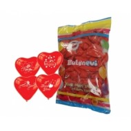100lü I Love You Çift Yüz Baskılı Kırmızı Kalp Balon
