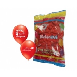 100lü Kırmızı Çift Yüz Baskılı Seni Seviyorum Kalp Balon