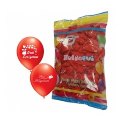 100lü Seni Seviyorum Çift Yüz Baskılı Kırmızı Balon