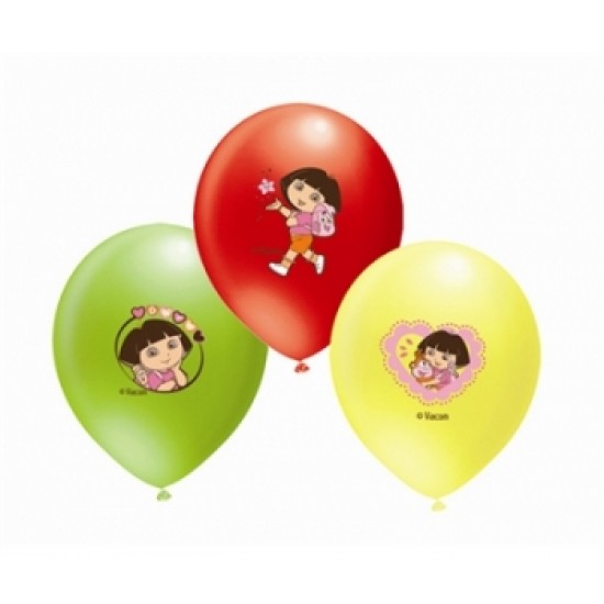 100lü 4+1 Dora Baskılı Karışık Pastel Renk Balon