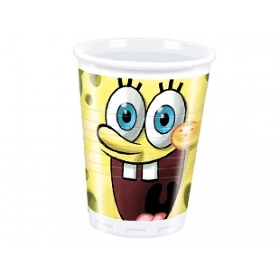 10 Adet 180/200cc Sponge Bob Party Plastik Bardak