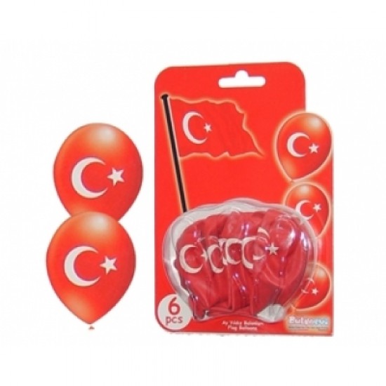 12 inç Ayyıldız Baskılı Balon