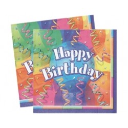 16 Adet 33X33 Santim Brilliant Birthday Lunch Kağıt Peçete