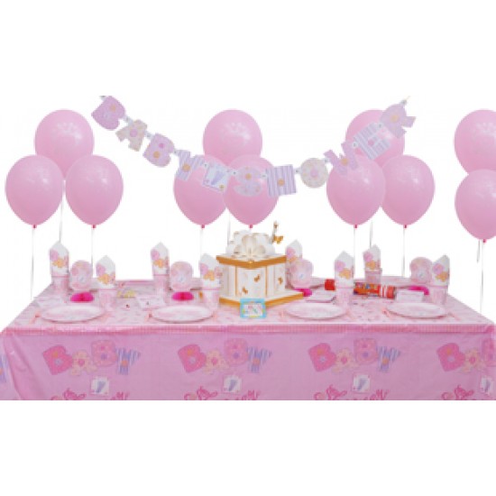 16 Kişilik Baby Shower Pink Süper Parti Seti