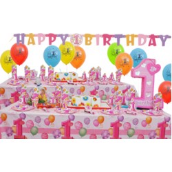 16 Kişilik First Birthday Pink Lüks Set