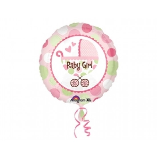 18 inç Baby Girl Buggy Paketli Folyo Balon