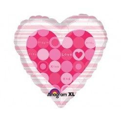 18 inç I Love Messages in Pink Dot (Ses Kayıt Edilebilen) Folyo Balon