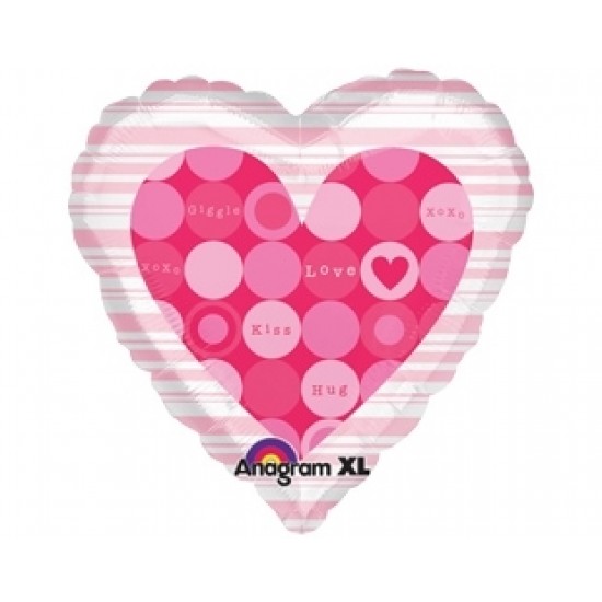 18 inç I Love Messages in Pink Dot (Ses Kayıt Edilebilen) Folyo Balon