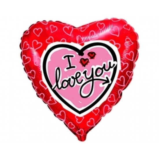 18 inç Love Hearts I Love You Folyo Balon