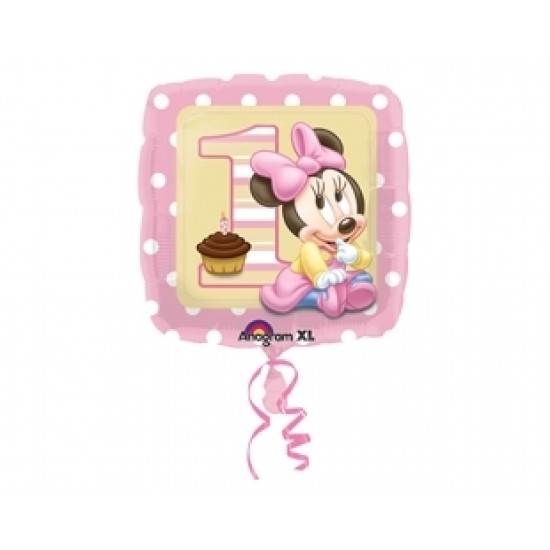 18 inç Minnie 1 Yaş Doğum Günü Paketli Folyo Balon