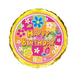 18 inç Rd Birthday Flowers Folyo Balon