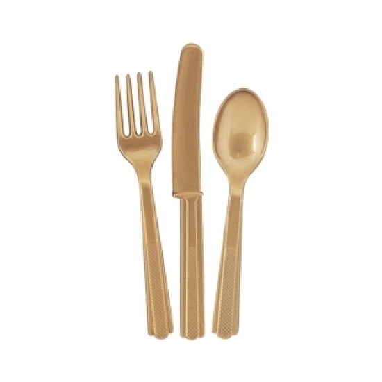 24 Adet Gold Çatal Bıçak Kaşık Takımı