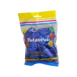 25li 12 inç Metalik Mavi Baskı Balon