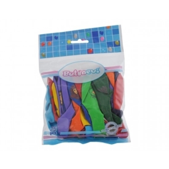 25li 4+1 Prenses Baskılı Pastel Renk Balon