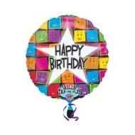 28 inç Happy Birthday Faces Müzikli Folyo Balon