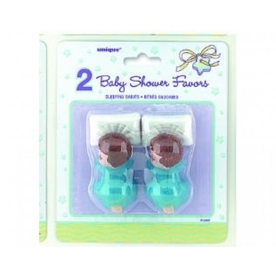 2 Adet Blue Sleeping Babies Favors