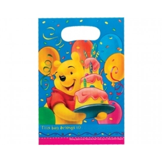 6 Adet Winnie Birthday Parti Çantası