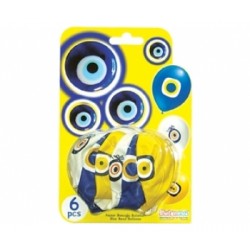 6lı Nazar Boncuğu Baskılı Balon