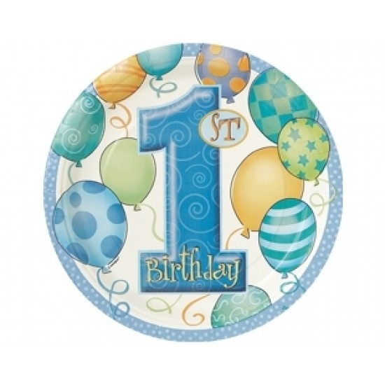 8 Adet 23 Santim First Birthday Balloons Blue Tabak