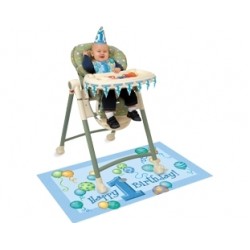 First Birthday Balloons Blue Parti Set