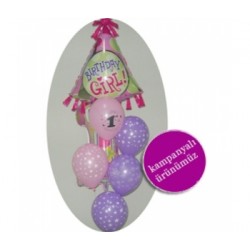 Happy Birthday Girl Uçan Balon Demeti