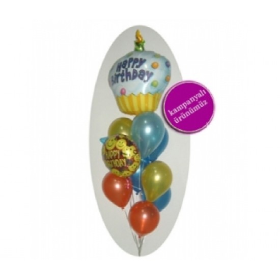 Happy Birthday Uçan Balon Demeti 3