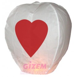 Kalp Baskılı Dilek Feneri (Dilek Balonu)