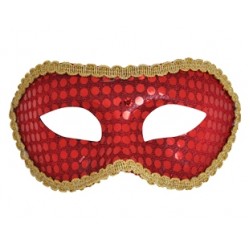 Kırmızı Karışık Kontür Süslemeli Maske