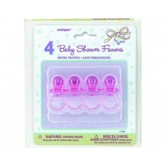 Pink Crystal Pacifiers Favors