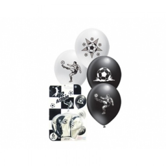 Siyah Beyaz 12 inç Taraftar Baskılı Balon