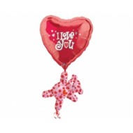 SuperShape Floating Bear And Heart Folyo Balon