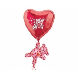 SuperShape Floating Bear And Heart Folyo Balon