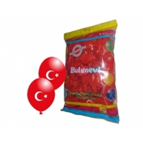 Tek Yüzü Ayyıldız Baskılı 12 inç Balon