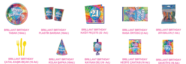 16 Kişilik 21 Yaş Brilliant Birthday Süper Set antalyahavaifiseknet